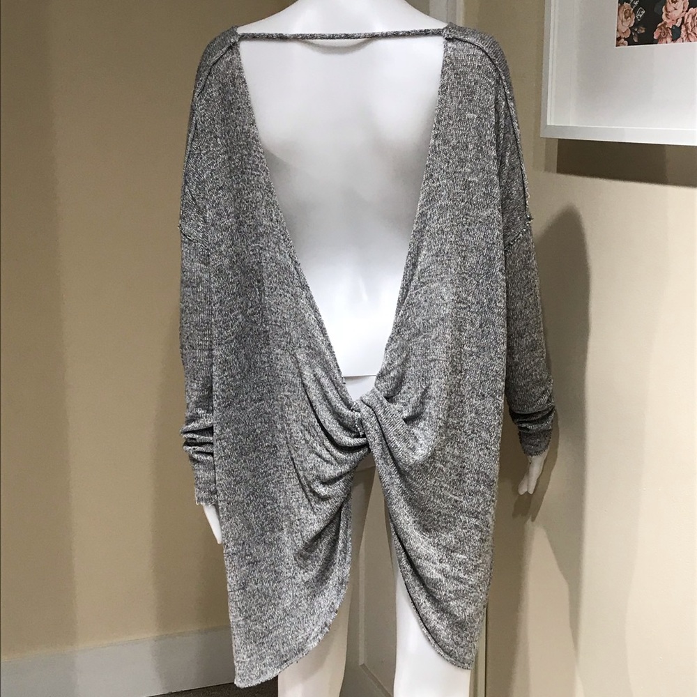 URBAN OUTFITTERS - Gray Tunic Bow Twist Back - M